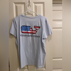 FINAL SALE Vineyard Vines Baby Blue Patriot Tee-Womens